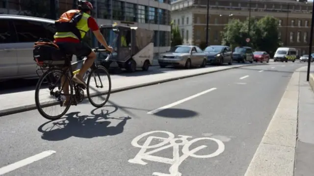 Someone using the cycle path