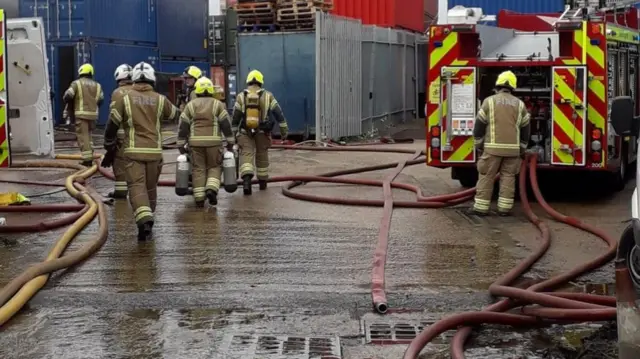Fire at storage depot in Barking, London