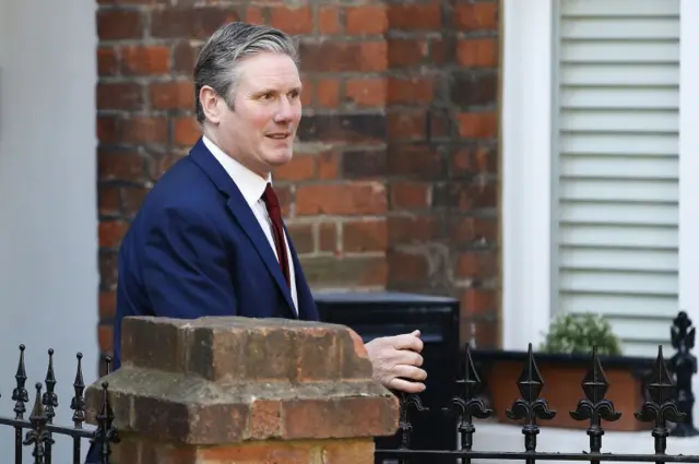 Sir Keir Starmer leaves his London home
