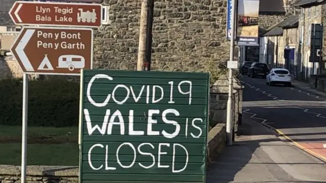 Sign in Bala: 'Wales is closed'