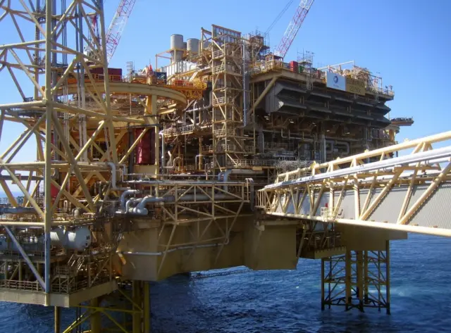 The Total Elgin-Franklin oil and gas platform in the North Sea 150 miles off Aberdeen