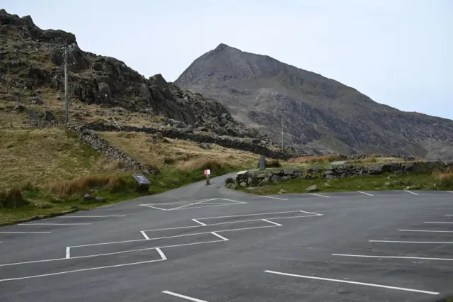 Snowdon's car park was empty on Sunday morning - last weekend walkers headed in large number to the Welsh national park