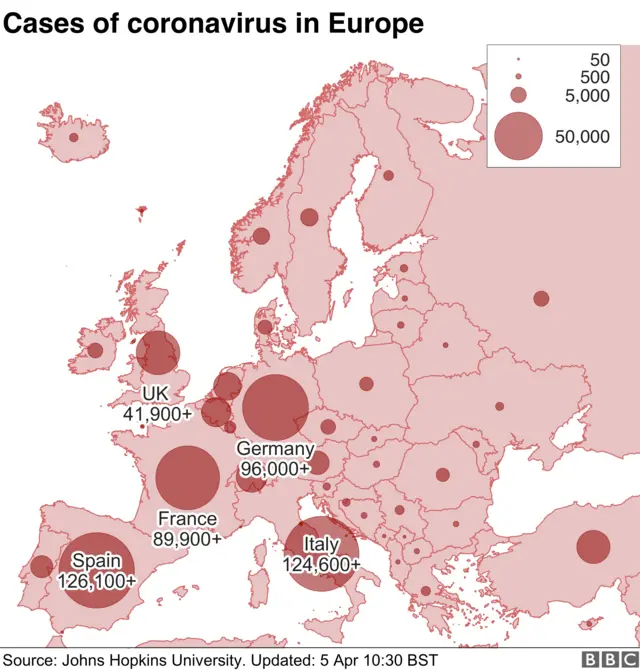 Europe coronavirus cases