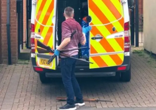 South Yorkshire police officer with guns