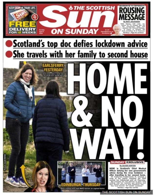 The front page of the Scottish Sun on Sunday