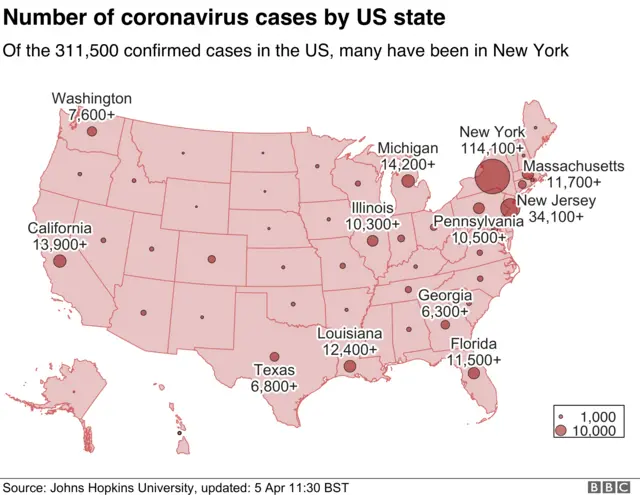 US coronavirus case