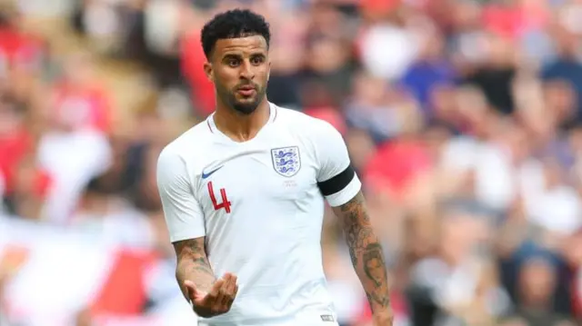 Kyle Walker playing for England