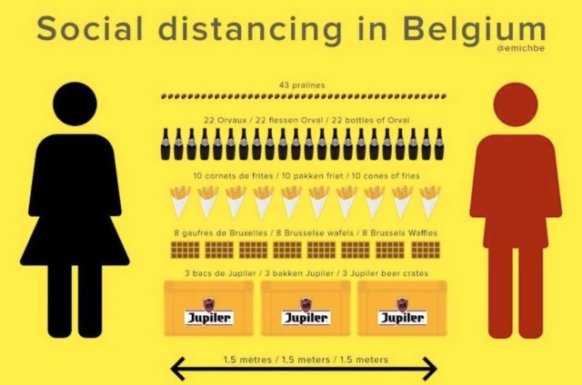 Belgium uses its well-loved food and drink to encourage people to keep their distance