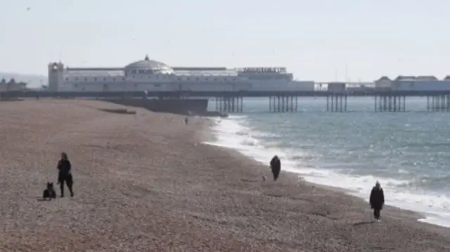 People walking on the beach