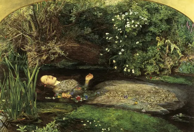 Ophelia, by John Everett Millais (the original, without onions)