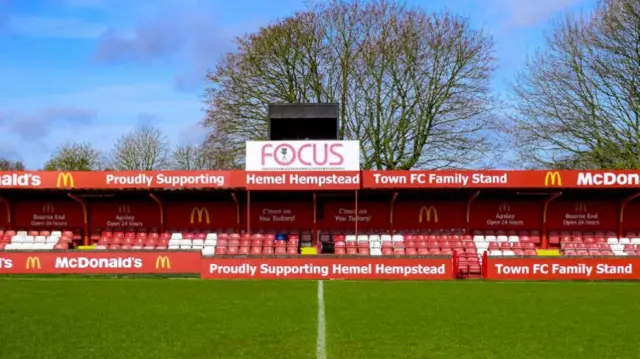 Hemel Hempstead Town FC stand.