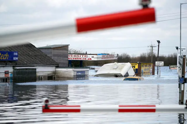 East Cowick crossroads under water