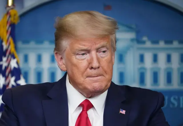 US President Donald Trump speaks during the daily briefing on the novel coronavirus, COVID-19