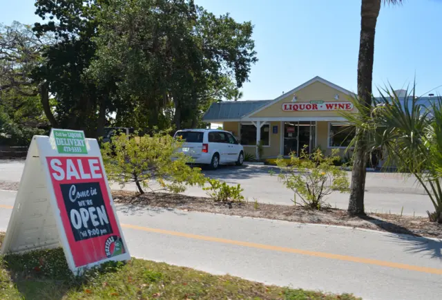 Liquor store open sign