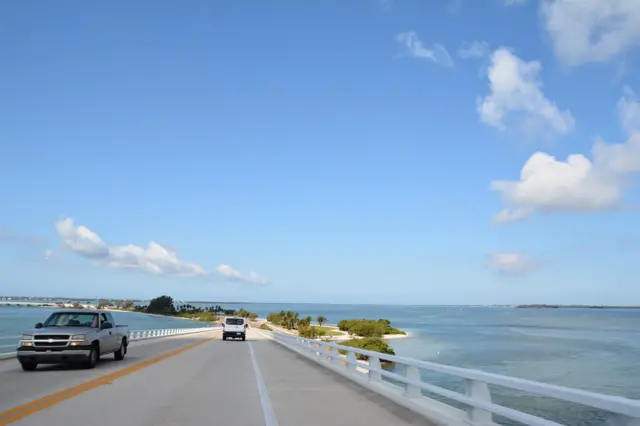 The road to Sanibel and Captiva islands, popular tourist spots, are empty