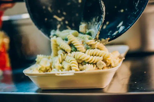 Take away food being prepared