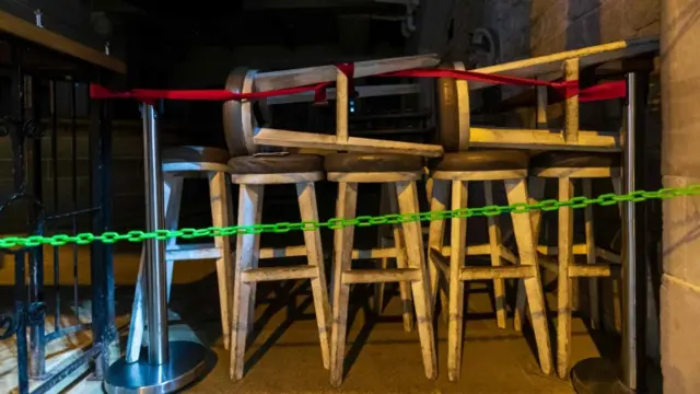 Bar stools stacked up