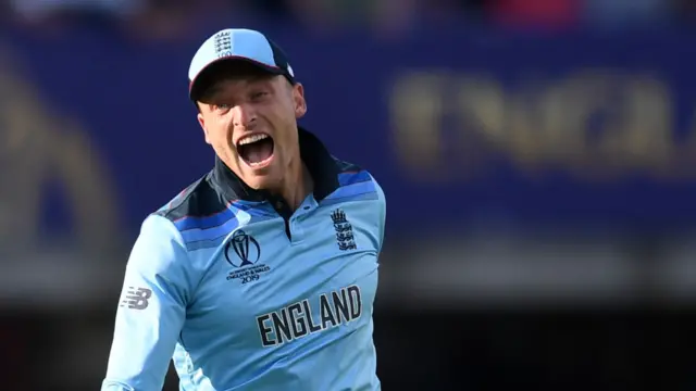 Jos Buttler ran out Martin Guptill to seal England's win over New Zealand