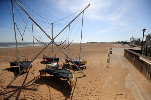 A deserted Skegness beach