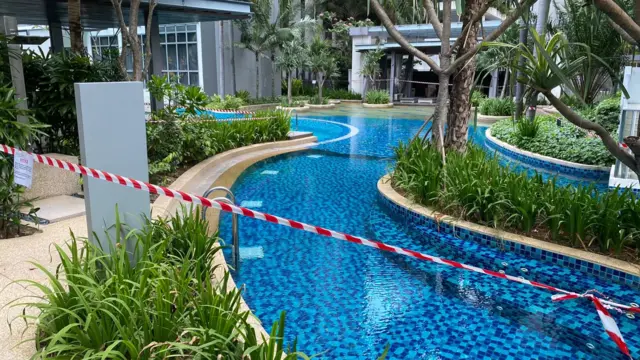 Cordoned-off pool