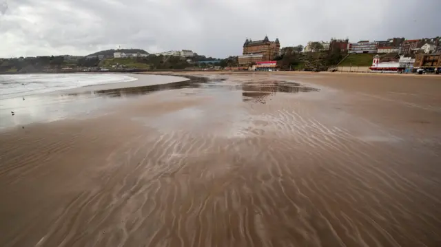 Empty beach at Scarborough