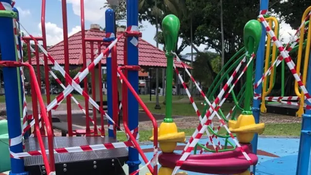 Cordoned-off playground