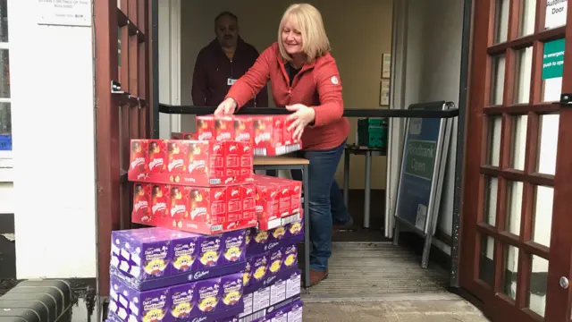 Easter eggs at foodbank