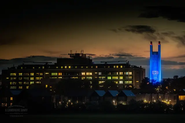 Addenbrooke's turned blue