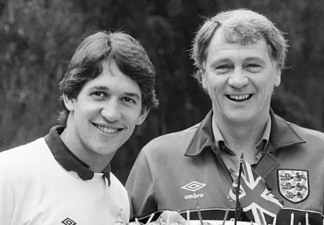 Gary Lineker with Bobby Robson