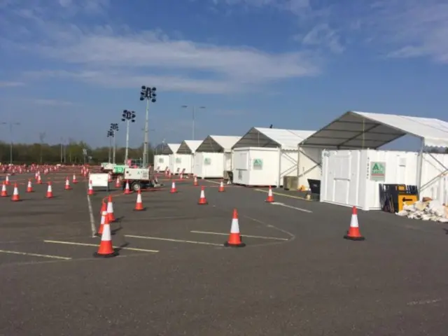 Drive-in testing centre at Stansted Airport