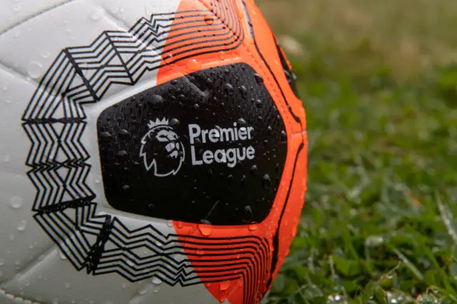 Premier League logo on a football