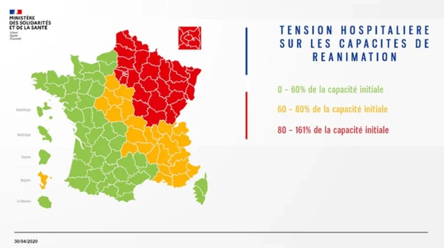 Image shows the map released by the French government