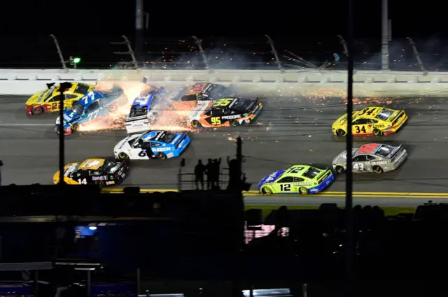 A crash at the Daytona 500 race in Florida in February 2020