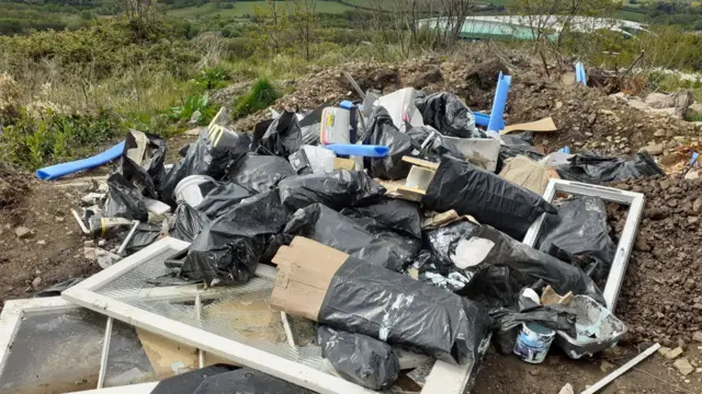 Fly-tipping at Tunstall cemetery