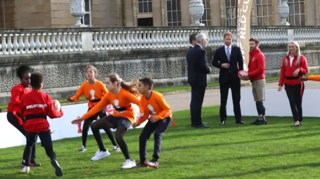 Prince Harry hosting a Rugby League World Cup event at Buckingham Palace