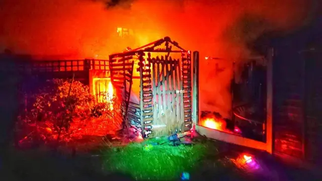 Shed fire