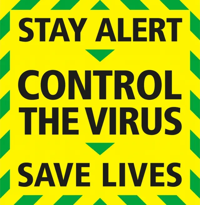 Handout image issued by Downing Street of Boris Johnson's new "stay alert" slogan to tackle coronavirus