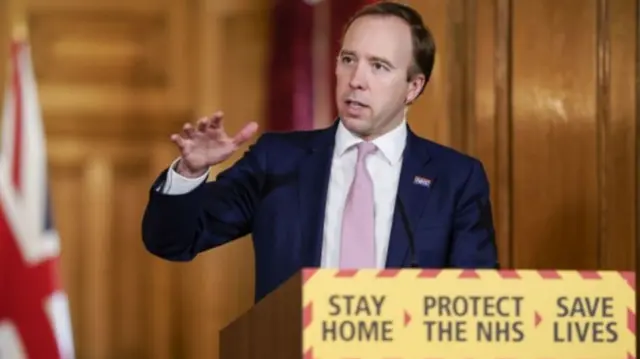 Health Secretary Matt Hancock at daily government briefing, 4 May