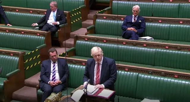 Boris Johnson speaks in the House of Commons