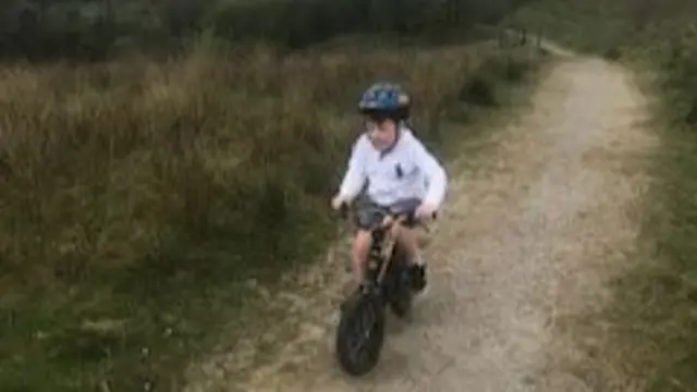 Jacob on his bike