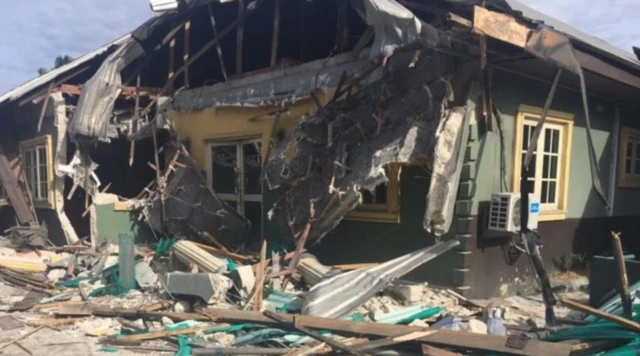 Prodest Home after bulldozers ripped through part of the hotel