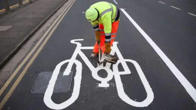 Temporary cycle lane in Brighton and Hove