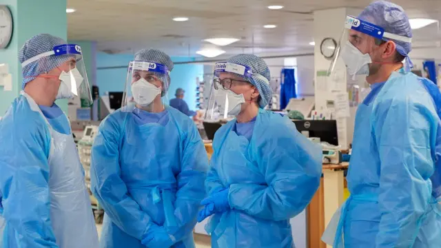 A team of intensive care staff at the Royal Gwent