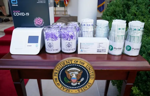 Testing kit on display at the White House