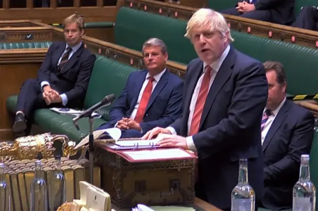 Boris Johnson speaking in the Commons