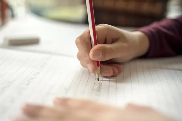 boy writing