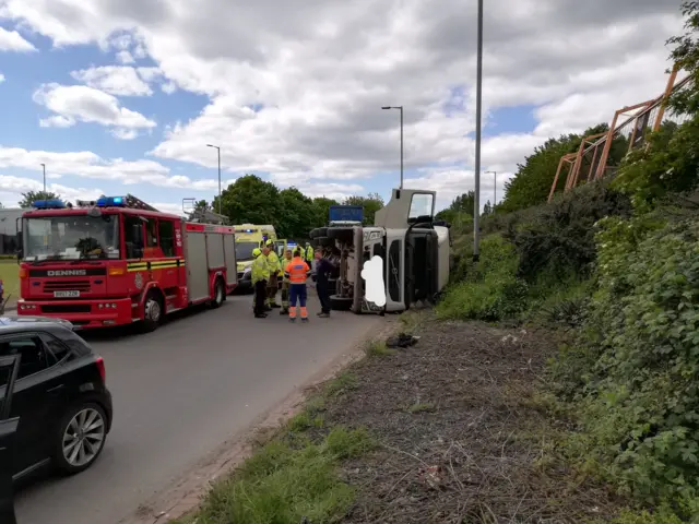 Overturned vehicle