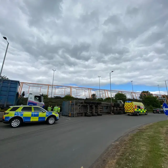 Overturned Lorry