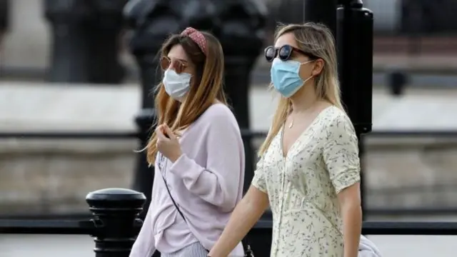 People wearing face masks