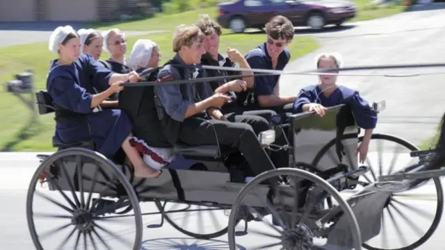 A group of young Amish people